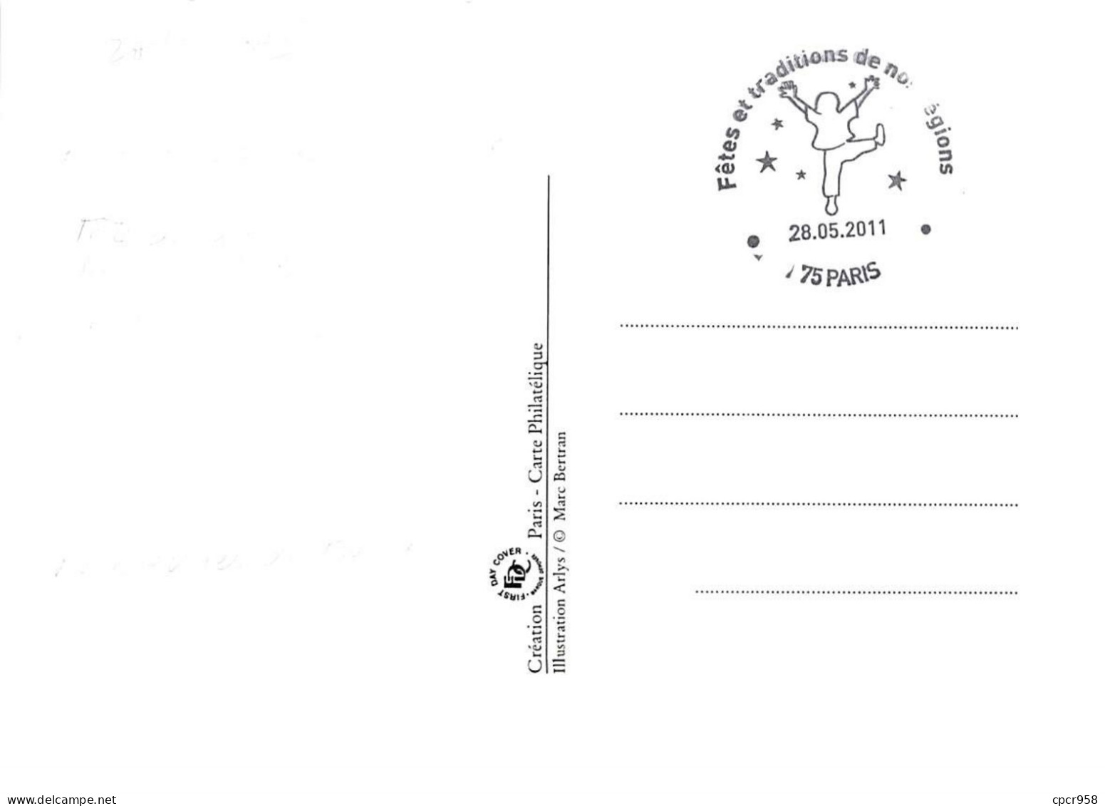 FRANCE.Carte Maximum.AM12040.28/05/2011.Cachet Paris.Fêtes Et Traditions De Nos Régions.Signé - 2010-2019