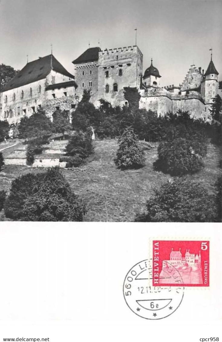 1968 .carte Maximum .suisse .102848 .chateau .cachet Lenzburg . - Cartes-Maximum (CM)