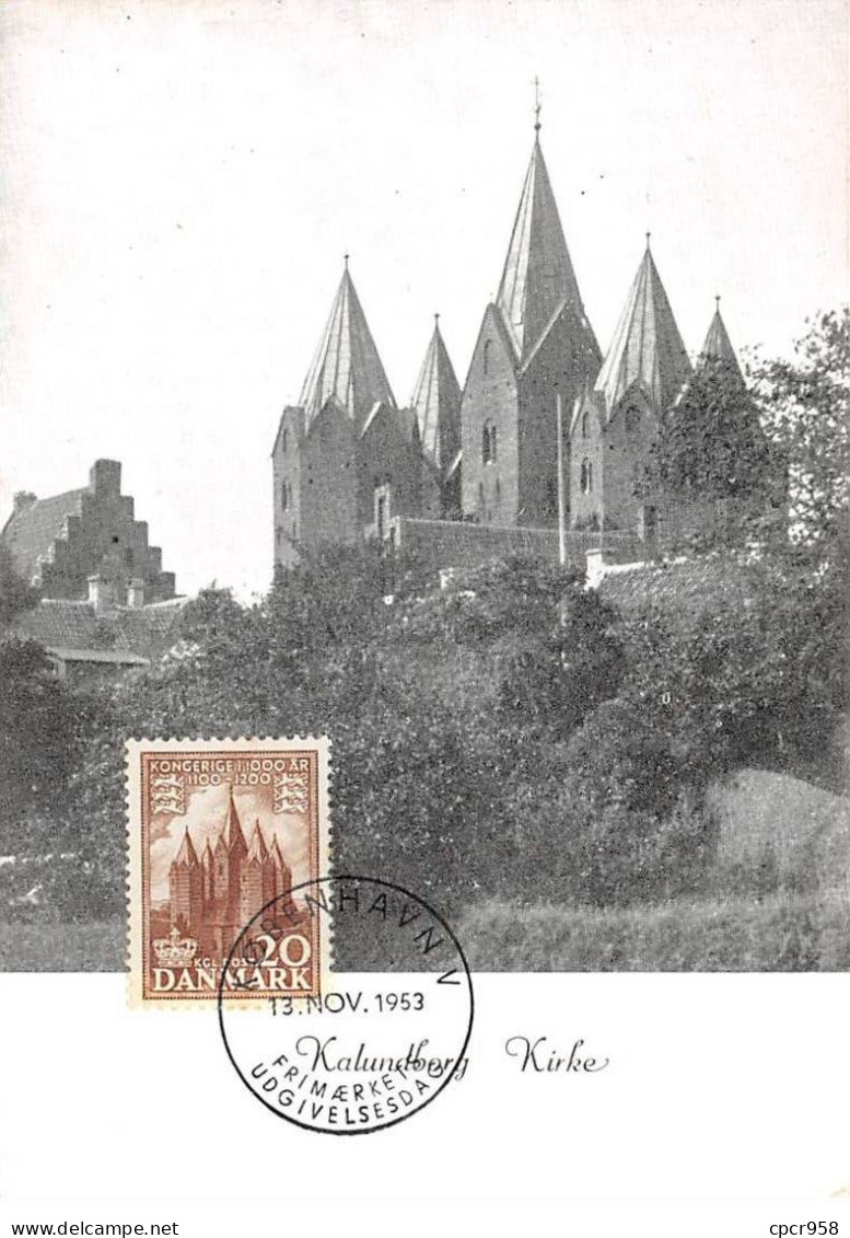 DANEMARK.Carte Maximum.AM14123.13/11/1953.Cachet Danemark.Eglise Kalundborg - Used Stamps