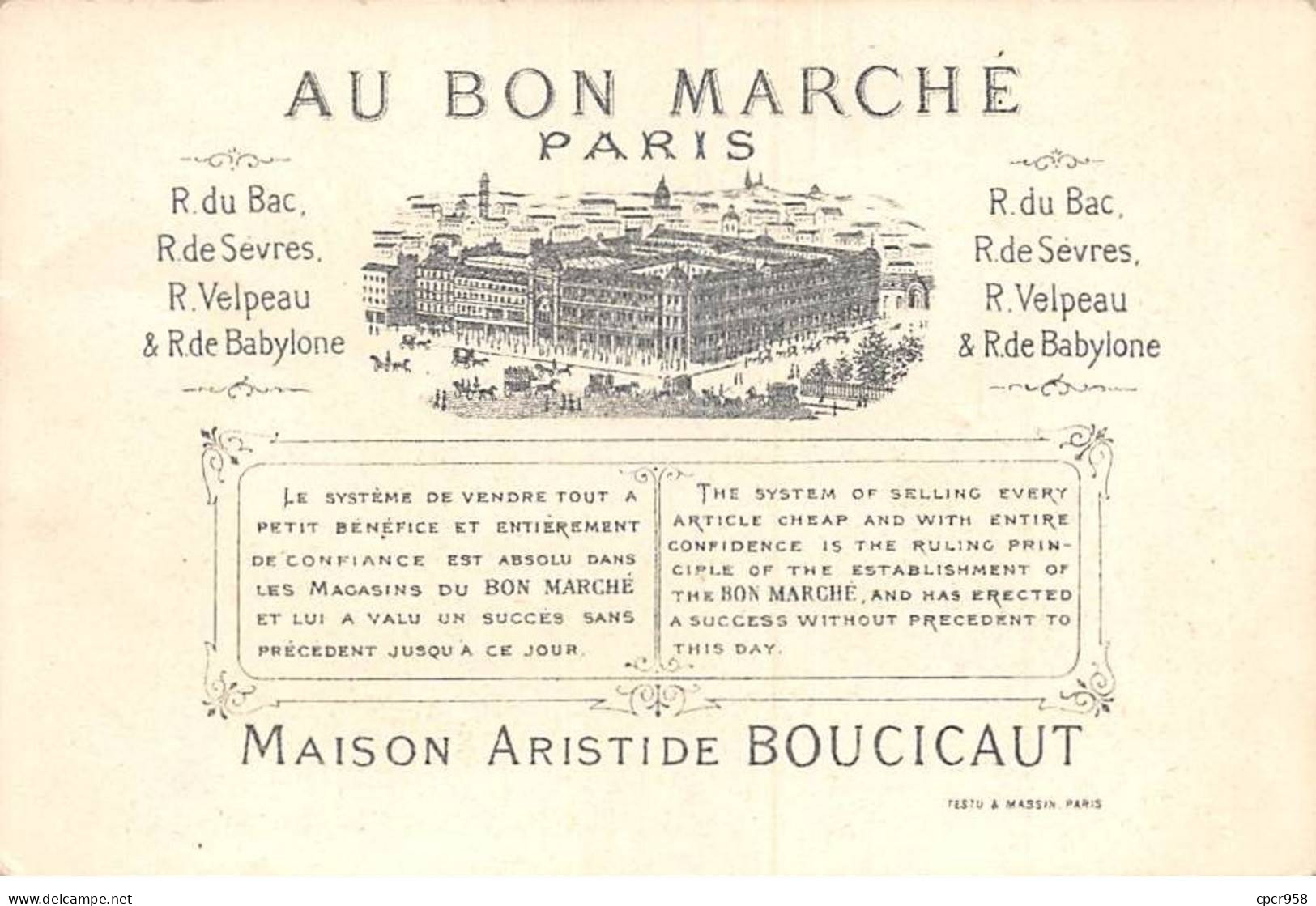 Chromos - COR15049 - Au Bon Marché - Garçon - Fusil - Crocodile - 12x8 Cm Environ - Au Bon Marché