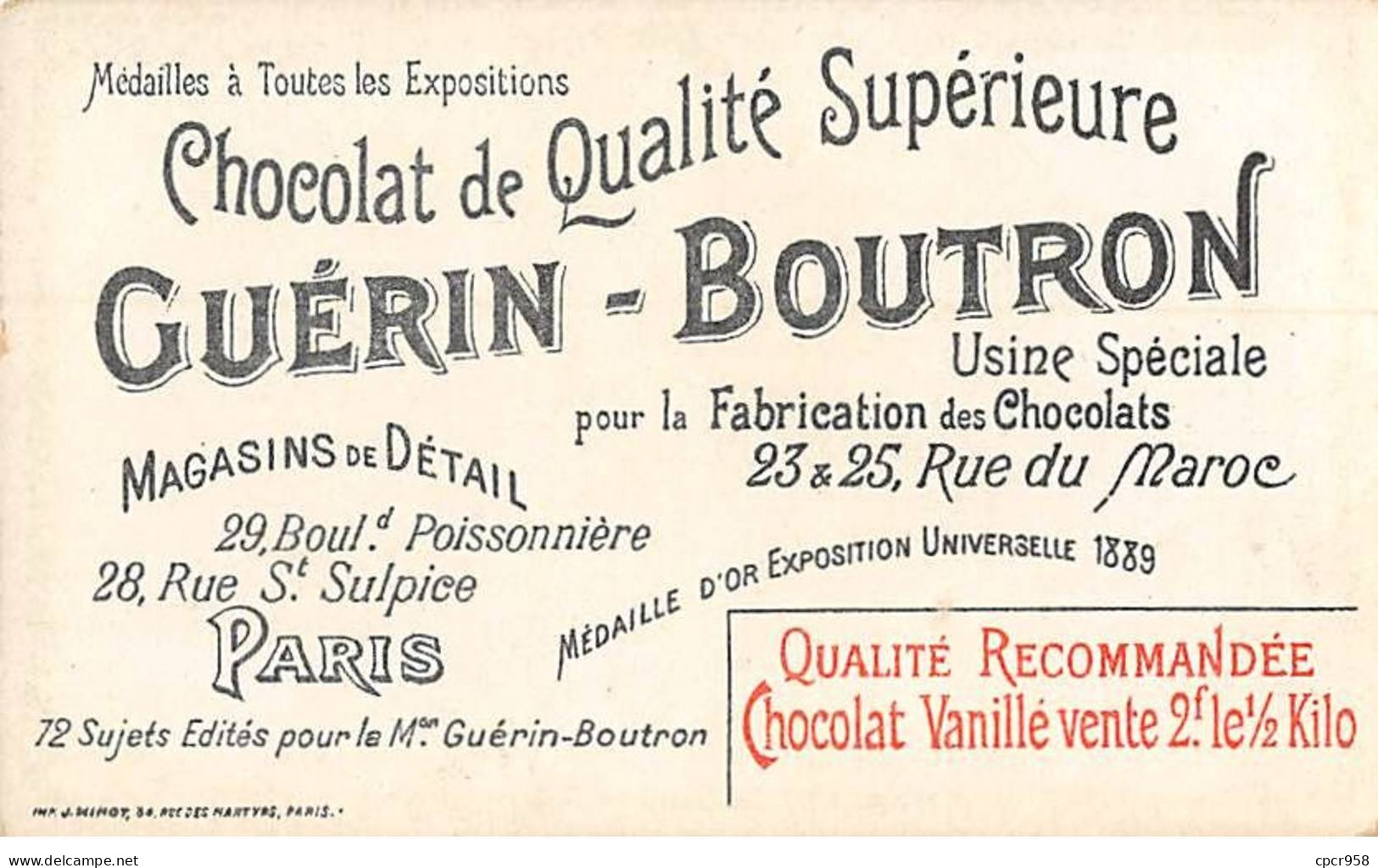 Chromos -COR10511 -Chocolat Guérin-Boutron-Mots Historiques -Philippe VI De Valois- Château De Broye- 6x10 Cm Env. - Guerin Boutron