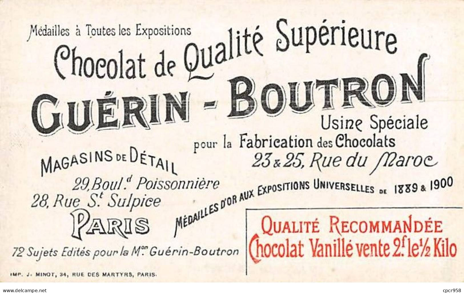 Chromos -COR10494 -Chocolat Guérin-Boutron-Le Théâtre à Travers Les âges- Louis XIV- Acteurs - 6x10 Cm Environ - Guerin Boutron