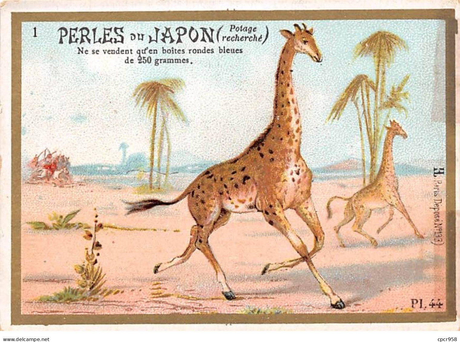 Chromos -COR12396 - Perles Du Japon - Les Ruminants - Girafe - 8x11cm Env. - Sonstige & Ohne Zuordnung