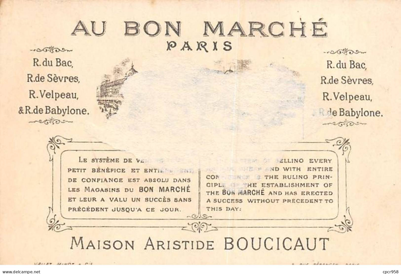 Chromos - COR14521 - Au Bon Marché - Filles - Garçons - Classe - Ecriture - Fond Or - 11x7 Cm Environ - En L'état - Au Bon Marché