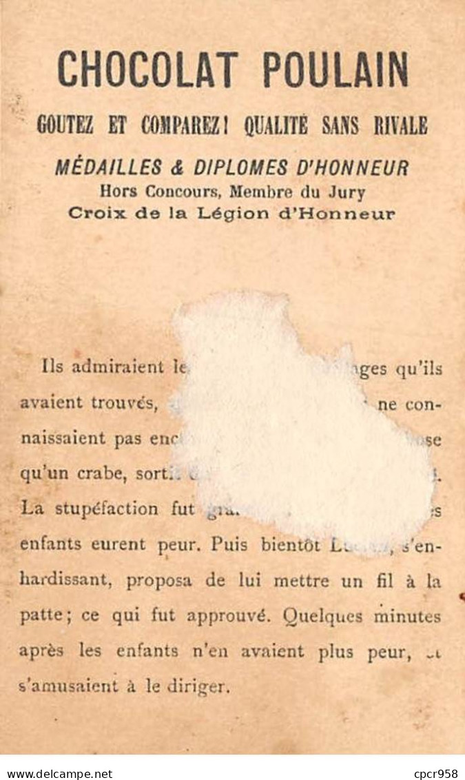 Chromos - COR14189 - Chocolat Poulain - Garçons - Fille - Plage - Fond Or - 10x6 Cm Environ - En L'état - Poulain