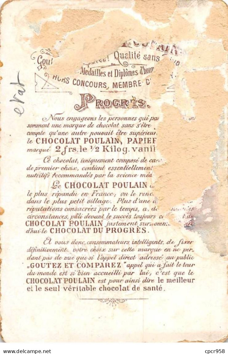 Chromos - COR14990 - Chocolat Poulain - Femme - Arbres - 11x7 Cm Environ - En L'état - Poulain