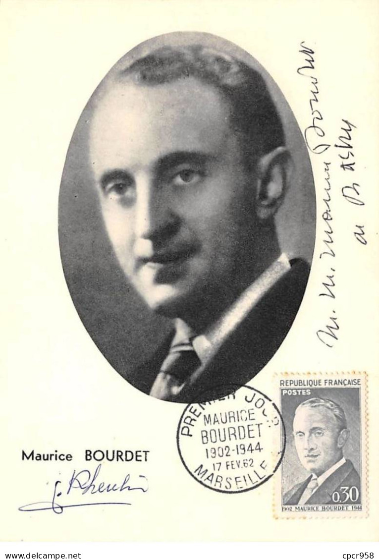 Carte Maximum - FRANCE - COR12818 - 17/02/1962 - Maurice Bourdet - Cachet Marseille - 1960-1969