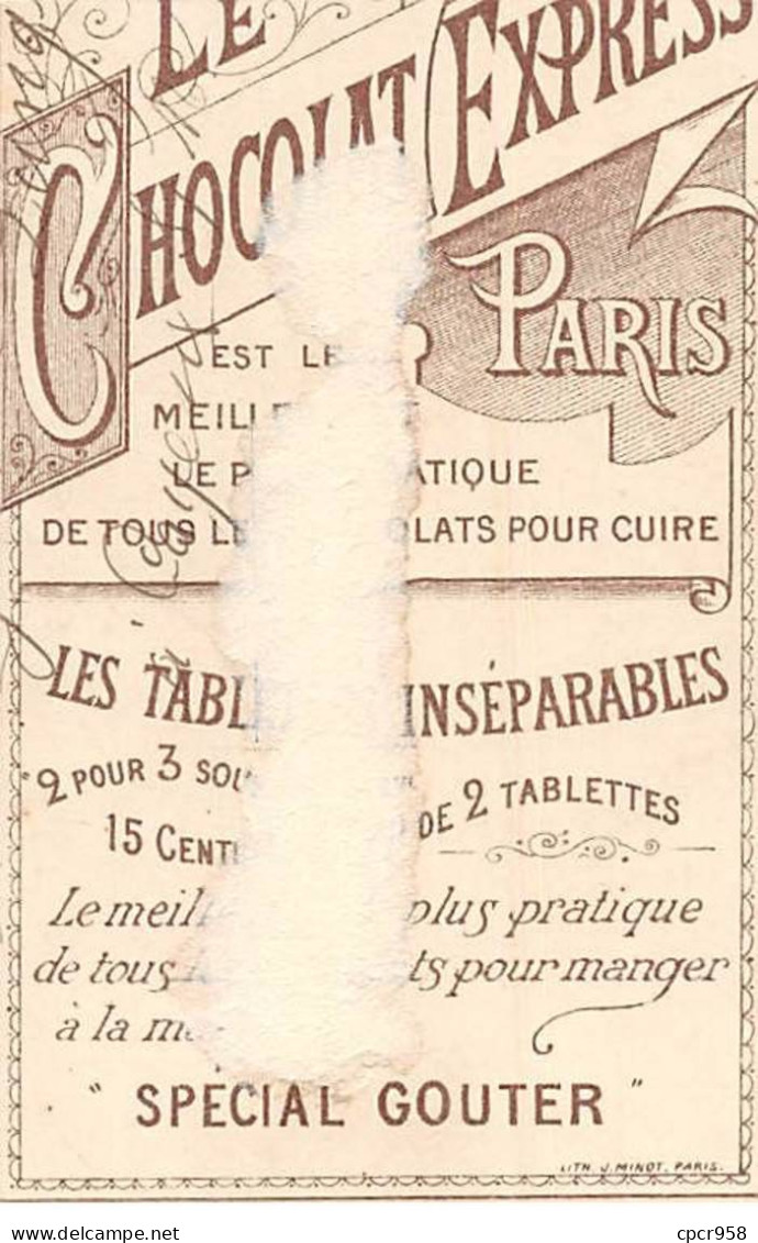 Chromos - COR13901 - Chocolat Express - Hommes - Table - Militaires - 9x6 Cm Environ - En L'état - Ibled