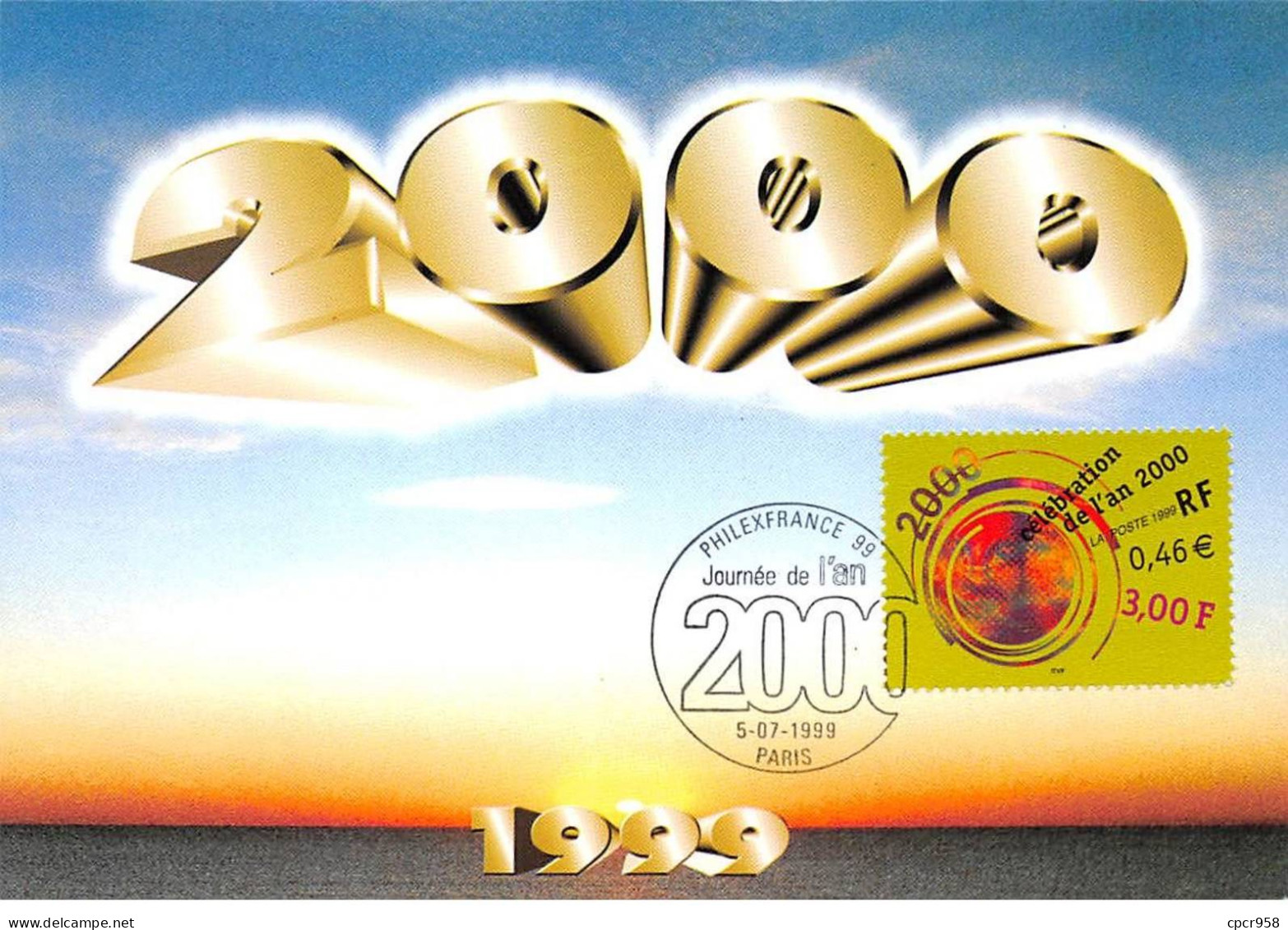 Carte Maximum - FRANCE - COR12874 - 05/07/1999 - Célébration De L'an 2000 - Cachet Paris - 1990-1999