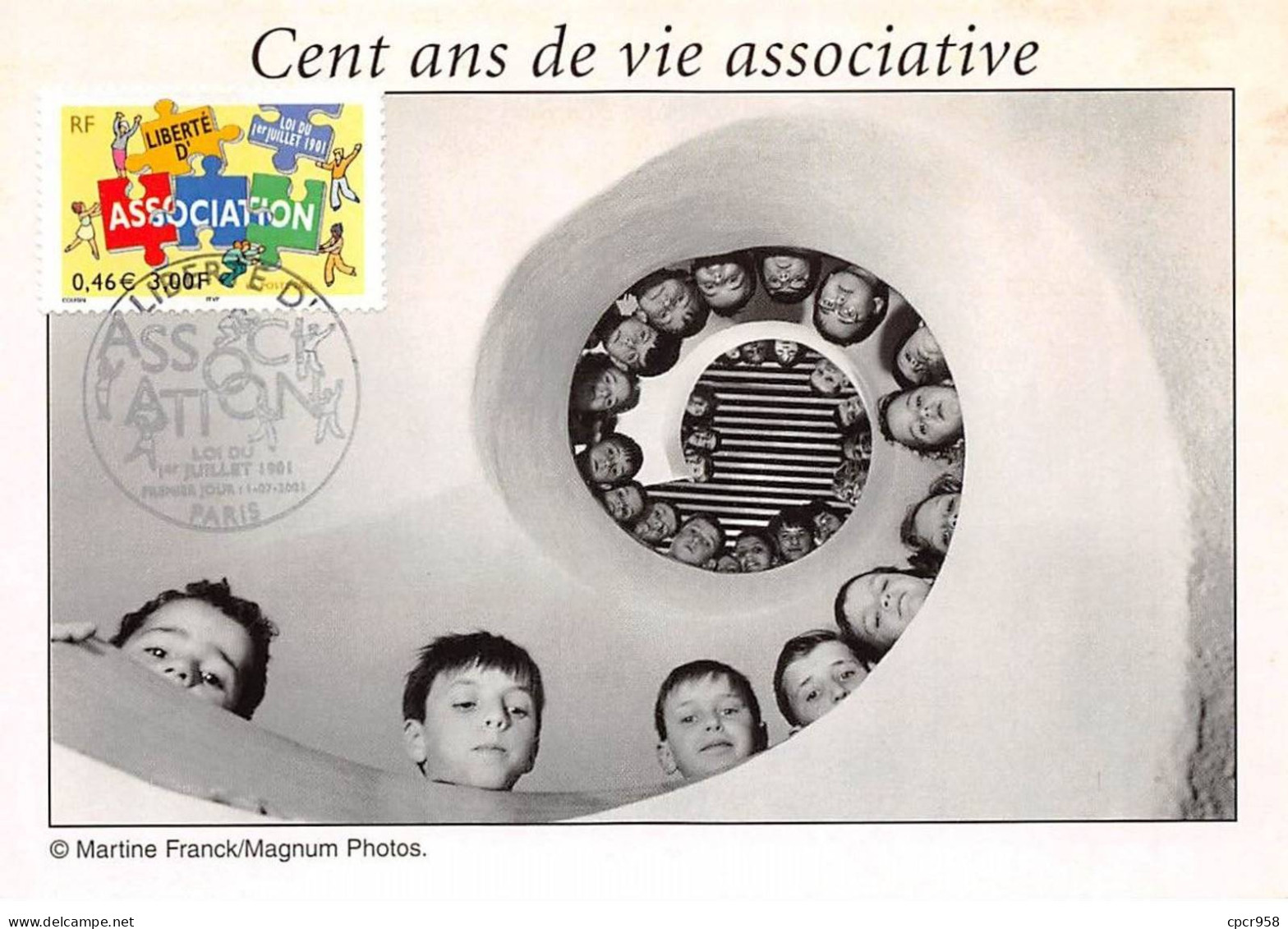 Carte Maximum - FRANCE - COR13047 - 11/07/2001 - Cent Ans De Vie Associative - Cachet Paris - 2000-2009