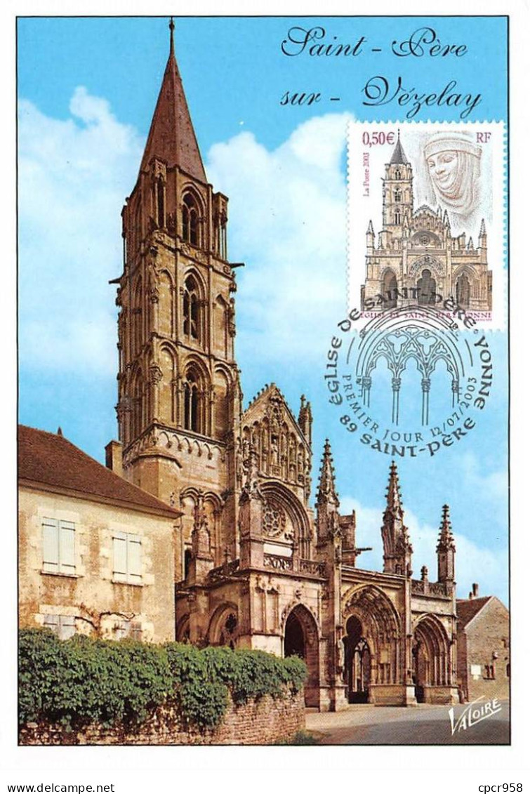 Carte Maximum - FRANCE - COR13221 - 12/07/2003 - Saint-Père-sur-Vézelay - Cachet Saint-Père - 2000-2009