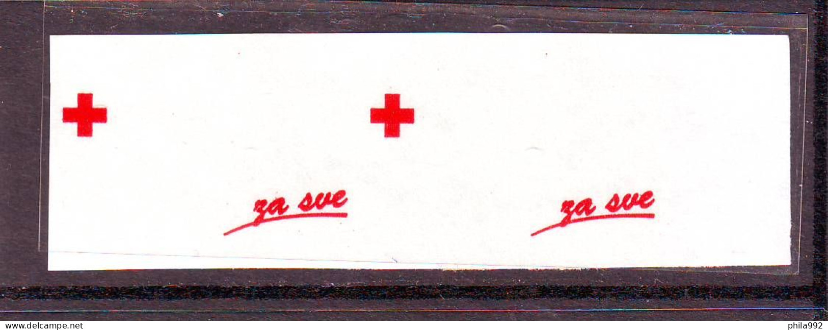 Croatia 1993 Charity Stamp Mi.No. 26 RED CROSS  Imperforate Pair Without Black Color    MNH - Kroatië