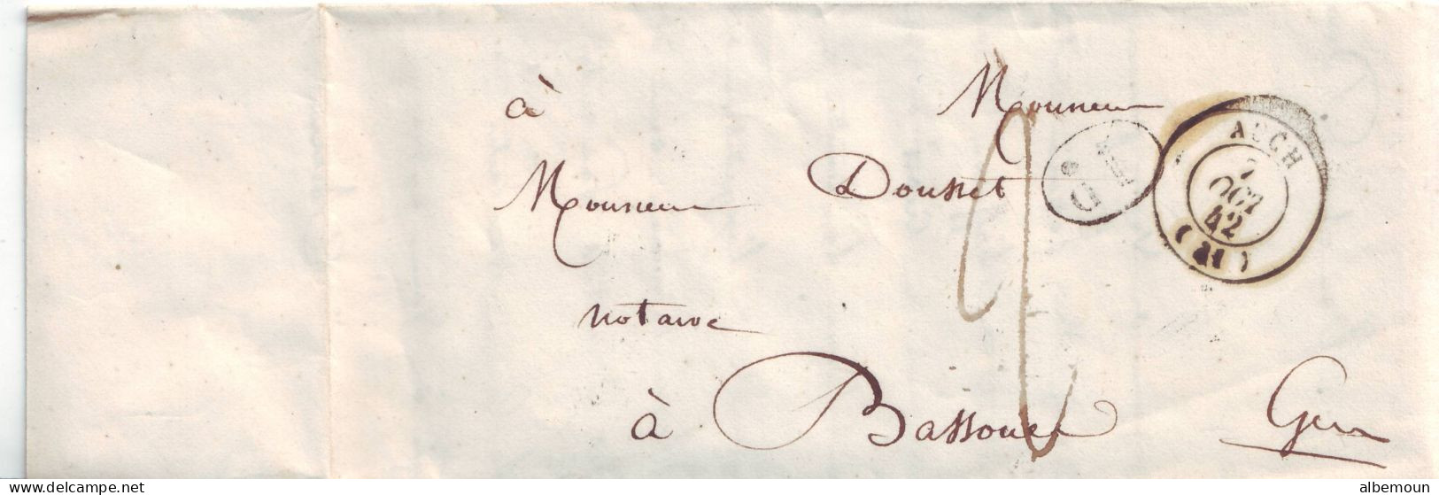 LAC Auch Pour Bassoues 1842  Décimes Rural - 1801-1848: Voorlopers XIX