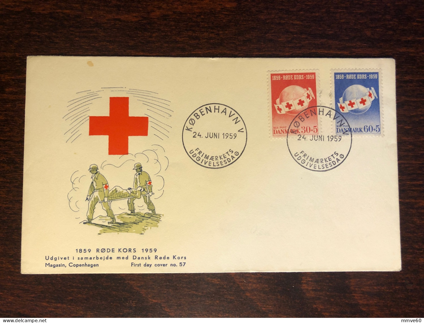 DENMARK FDC COVER 1959 YEAR RED CROSS HEALTH MEDICINE STAMPS - FDC