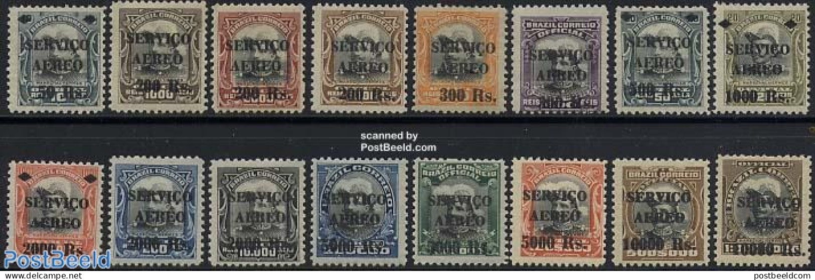 Brazil 1927 Overprints 16v, Unused (hinged) - Ongebruikt