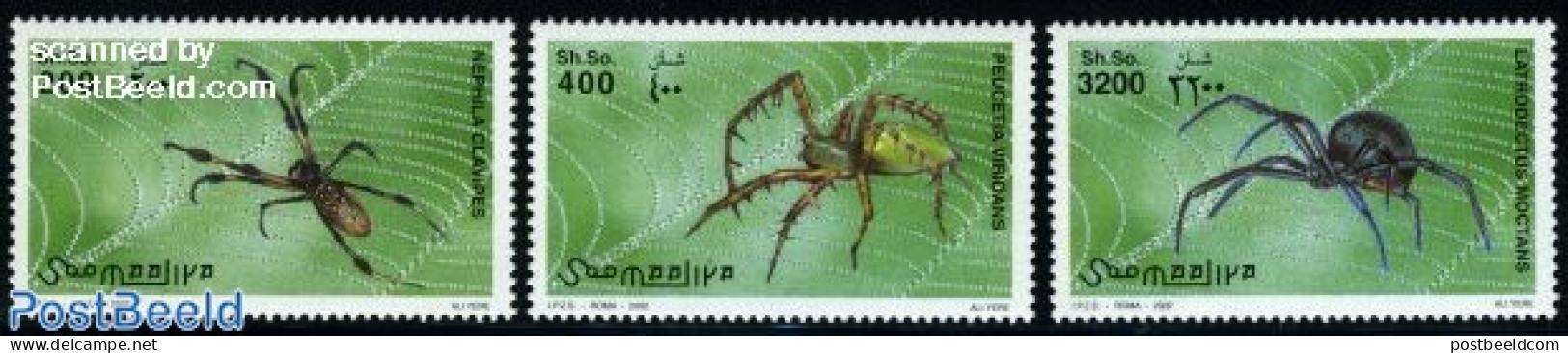 Somalia 2002 Spiders 3v, Mint NH, Nature - Animals (others & Mixed) - Insects - Somalia (1960-...)