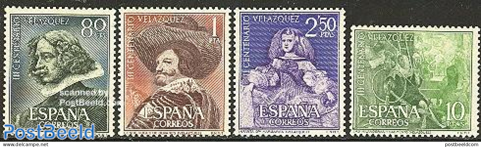 Spain 1961 Velasquez 4v, Unused (hinged), Various - Textiles - Art - Paintings - Ungebraucht