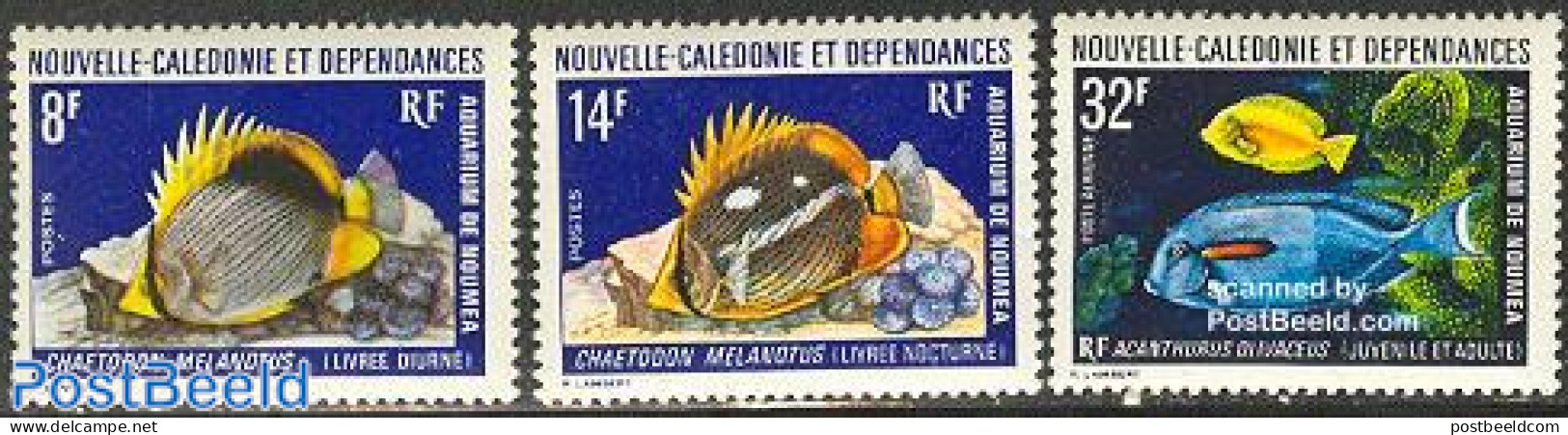 New Caledonia 1973 Noumea Aquarium 3v, Mint NH, Nature - Fish - Ungebraucht