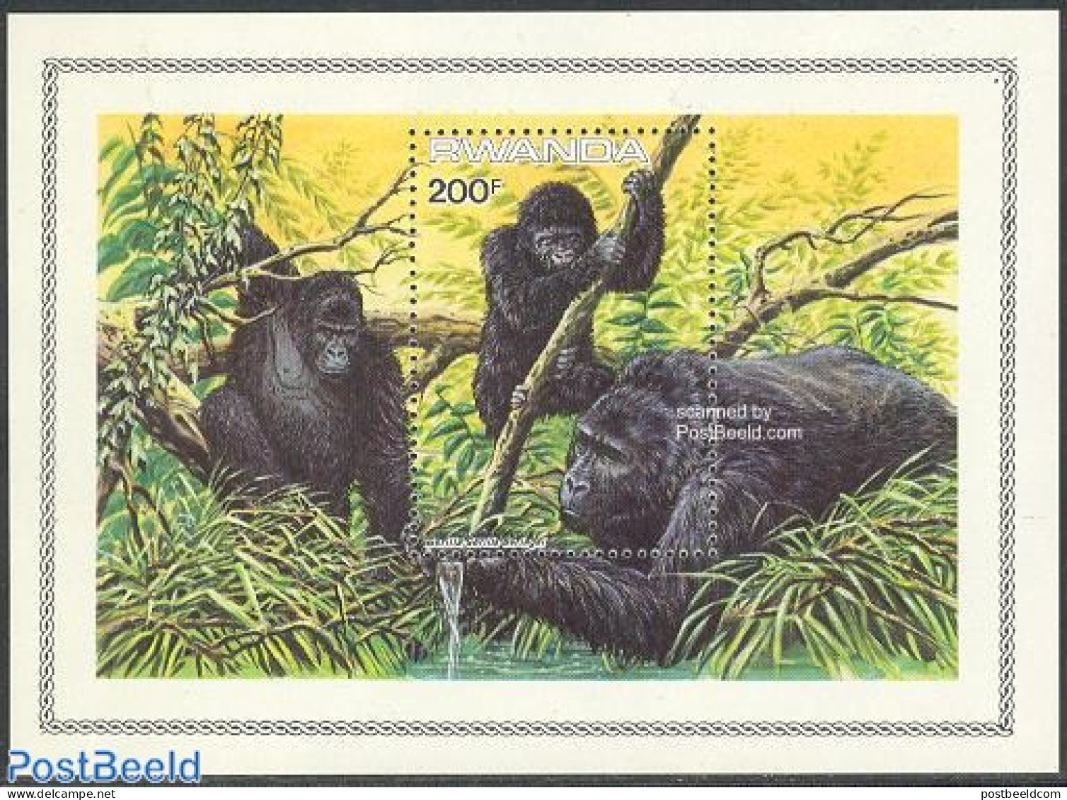 Rwanda 1985 Mountain Gorilla S/s, Mint NH, Nature - Animals (others & Mixed) - Monkeys - Otros & Sin Clasificación