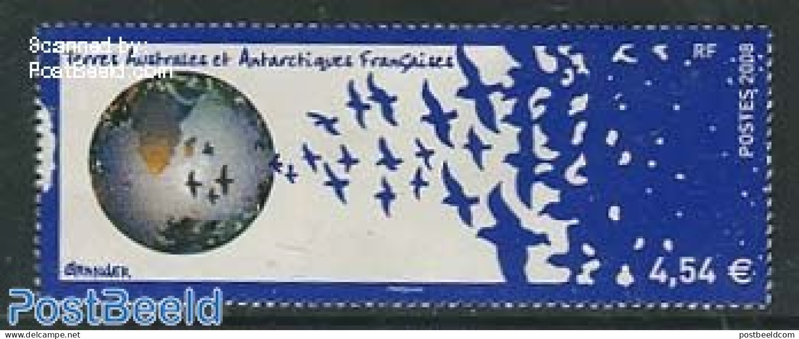 French Antarctic Territory 2008 Art, Birds & Globe 1v, Mint NH, Nature - Various - Birds - Globes - Unused Stamps