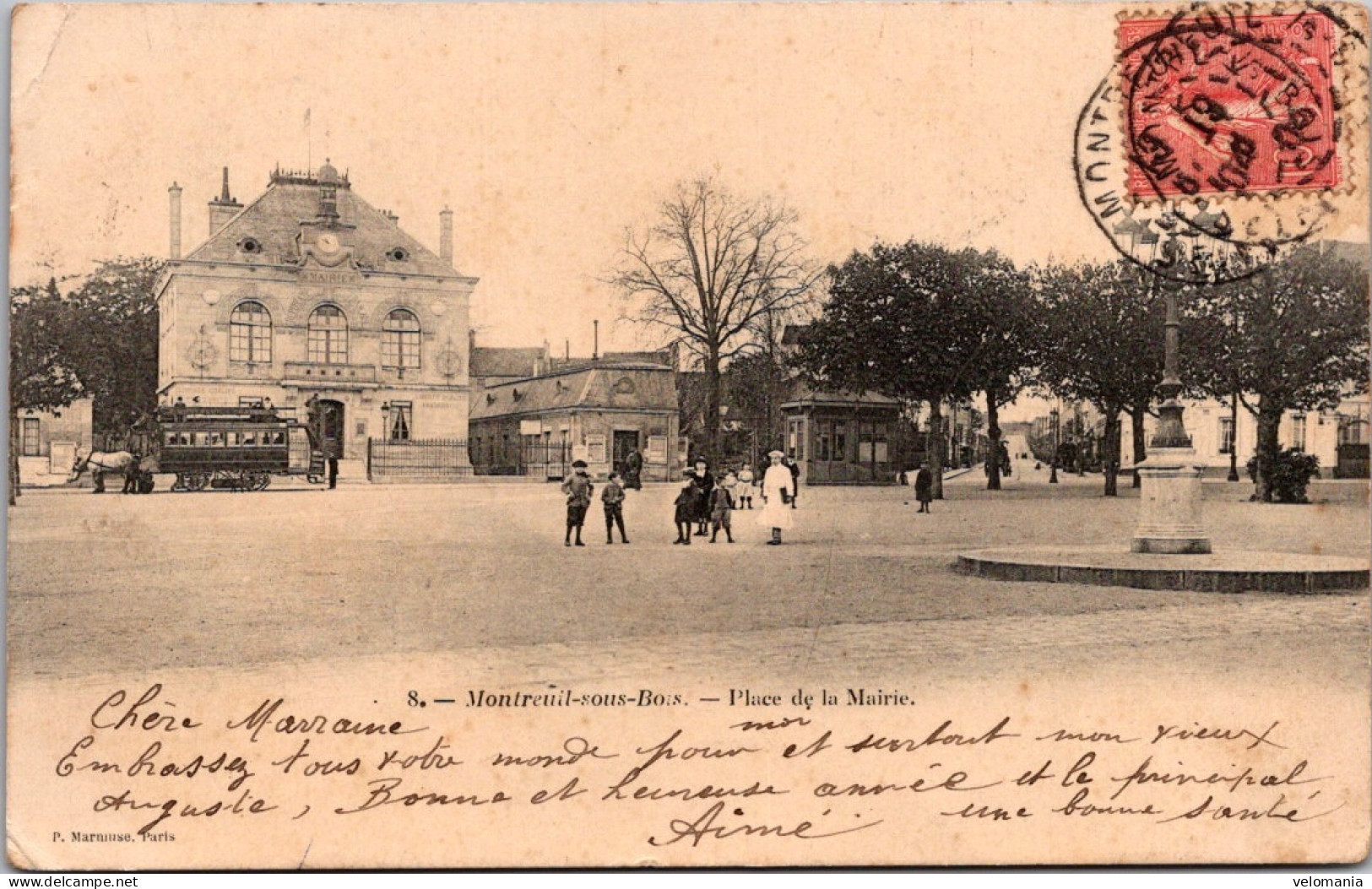 20578 Cpa 93 Montreuil Sous Bois - Place De La Mairie - Montreuil