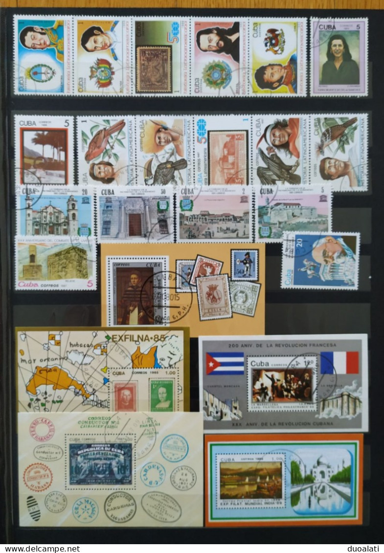 Cuba Nice Collection Of Used Stamps And Blocks Sport Rowlad Hill Art Paintings Stamp On Stamp UPU Birds - Lots & Serien