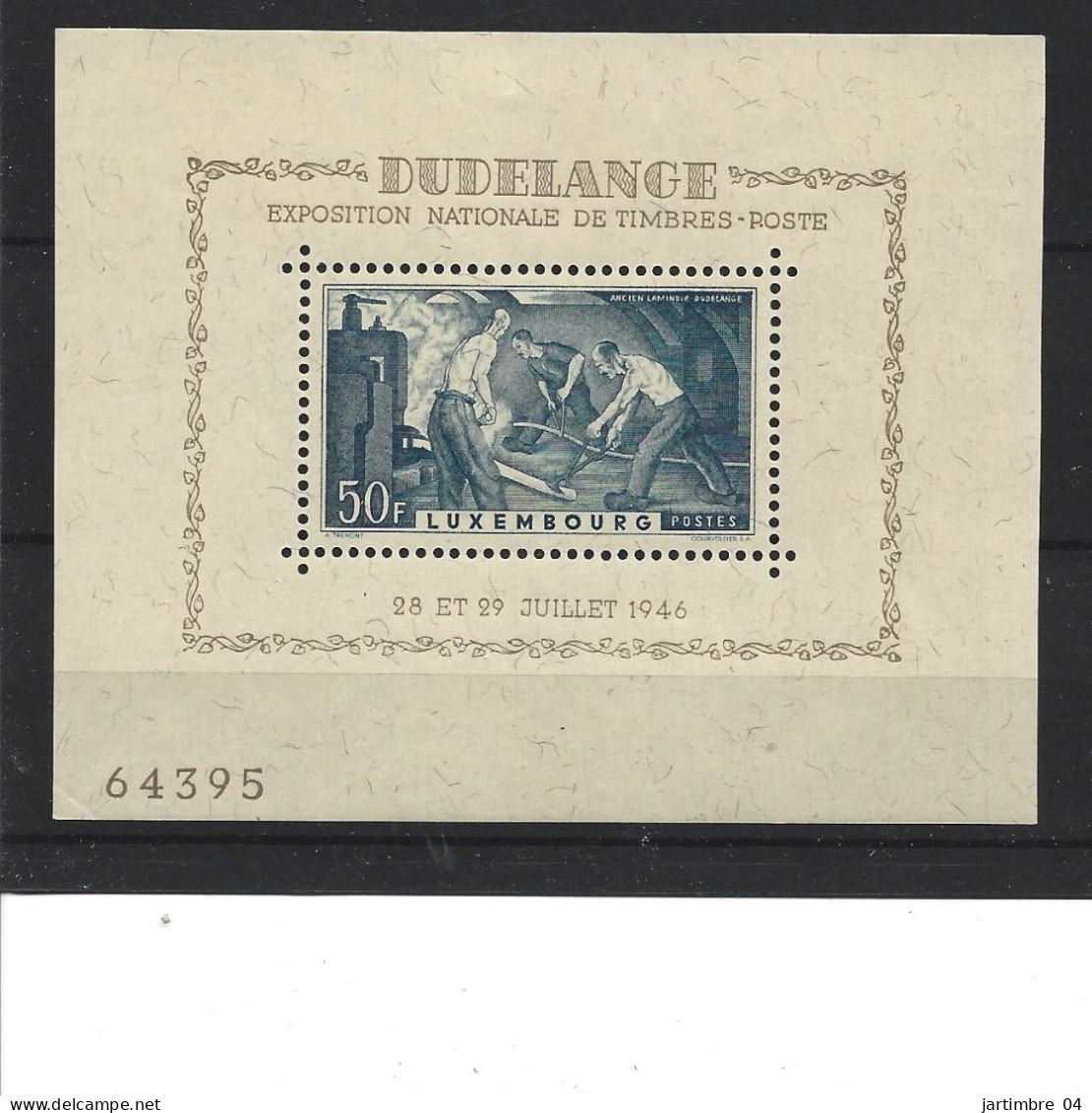 1946 LUXEMBOURG BF 6** Dudelange, Laminoir - Blocs & Feuillets