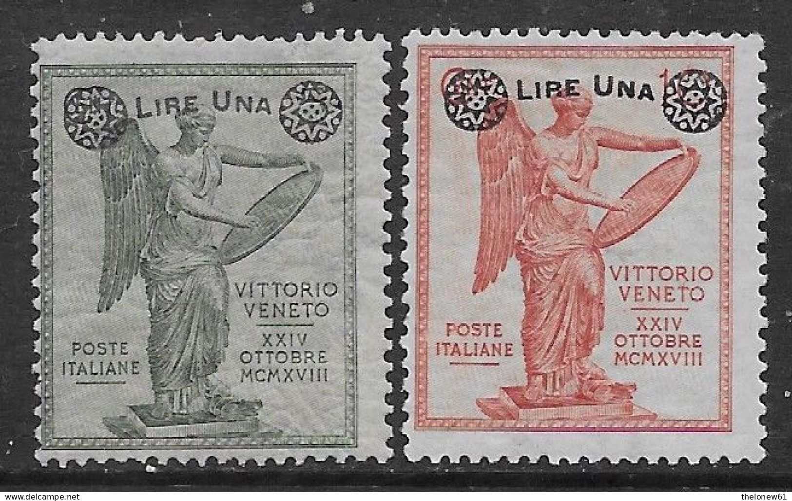 Italia Italy 1924 Regno Vittoria Soprastampati 2val Sa N.158-159 Nuovi MH * - Nuovi