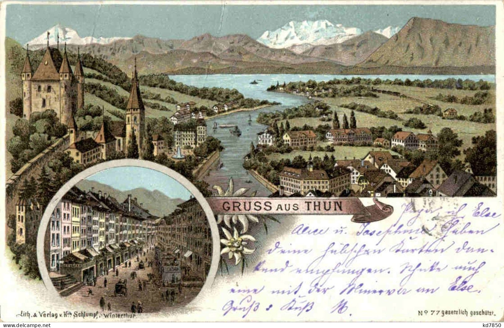 Gruss Aus Thun - Litho - Thun