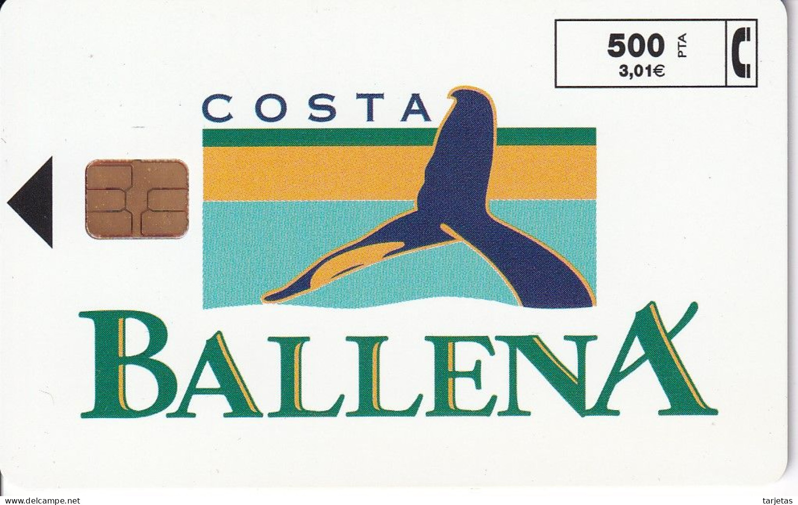 P-378 TARJETA DE ESPAÑA DE COSTA BALLENA DEL 04/99 Y TIRADA 6000 (WHALE) - Autres & Non Classés