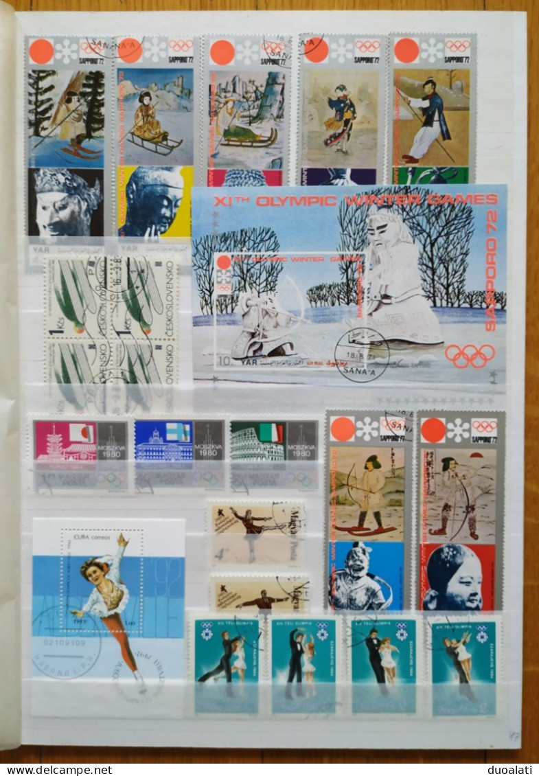 Winter Sports Nice Collection Of Used Stamps And Blocks Ice Hockey Skiing Skateing Biathlon Bobsleigh - Inverno