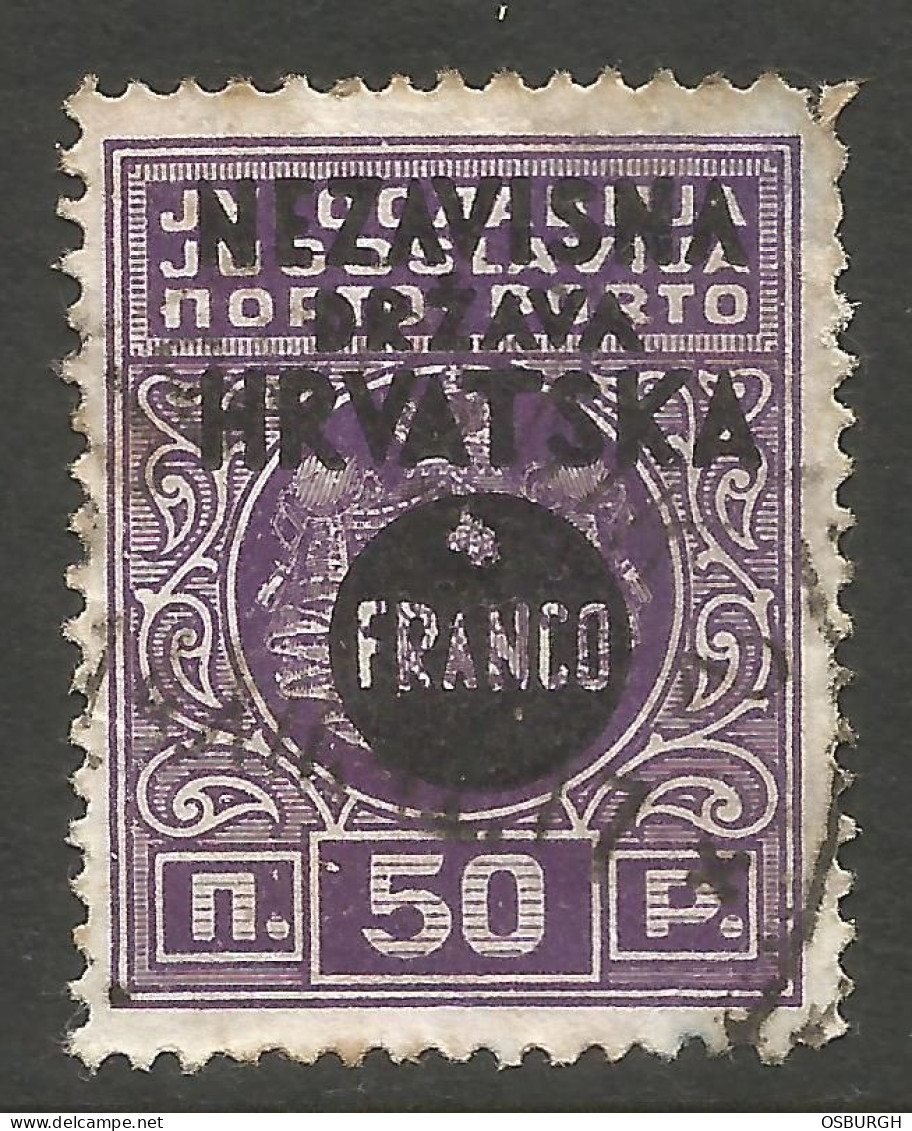 CROATIA. 1941. 50b FRANCO OVERPRINT USED - Kroatië