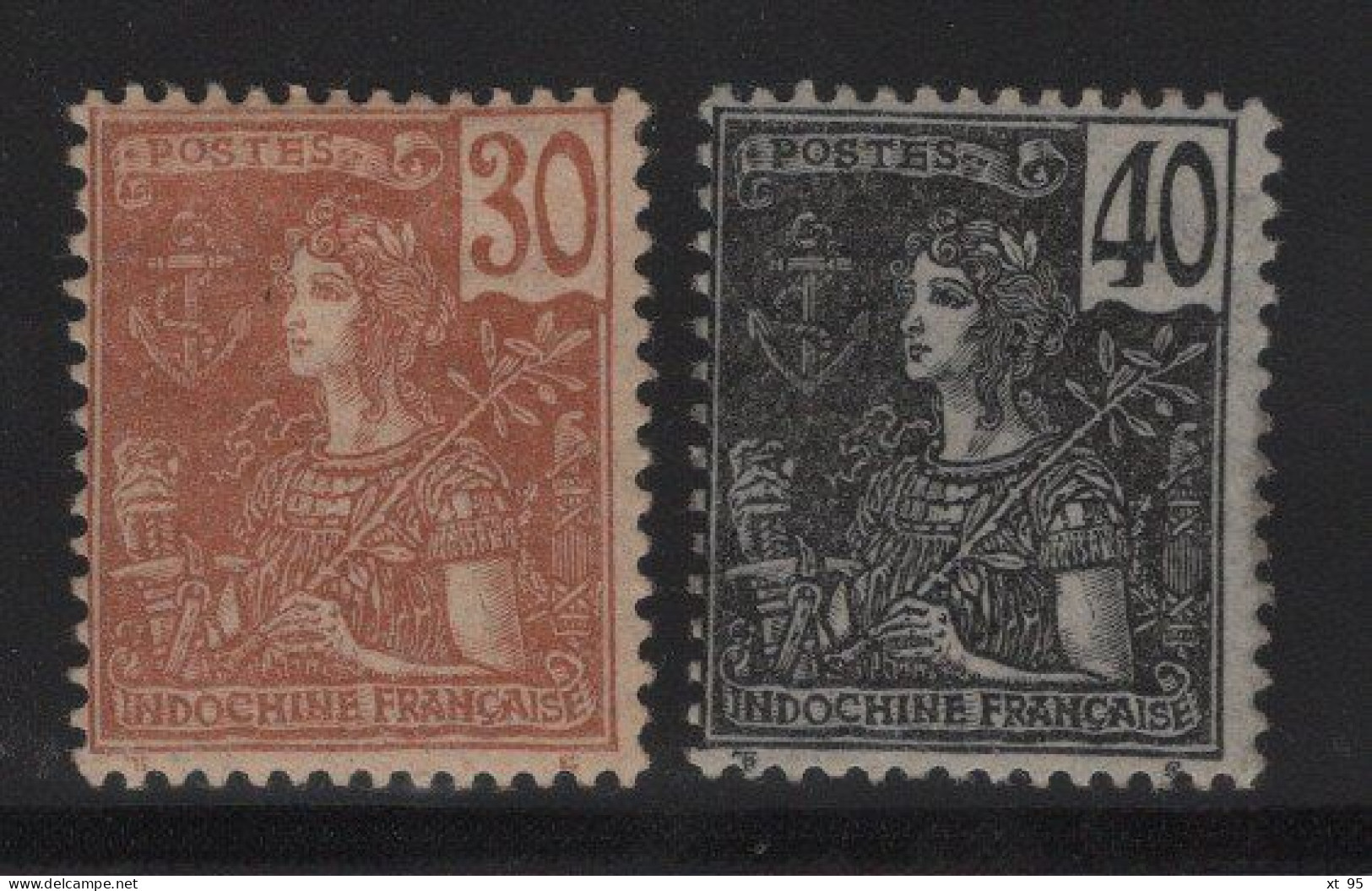 Indochine - N°32 + 34 - Cote 16€ - * Neufs Avec Charniere - Unused Stamps