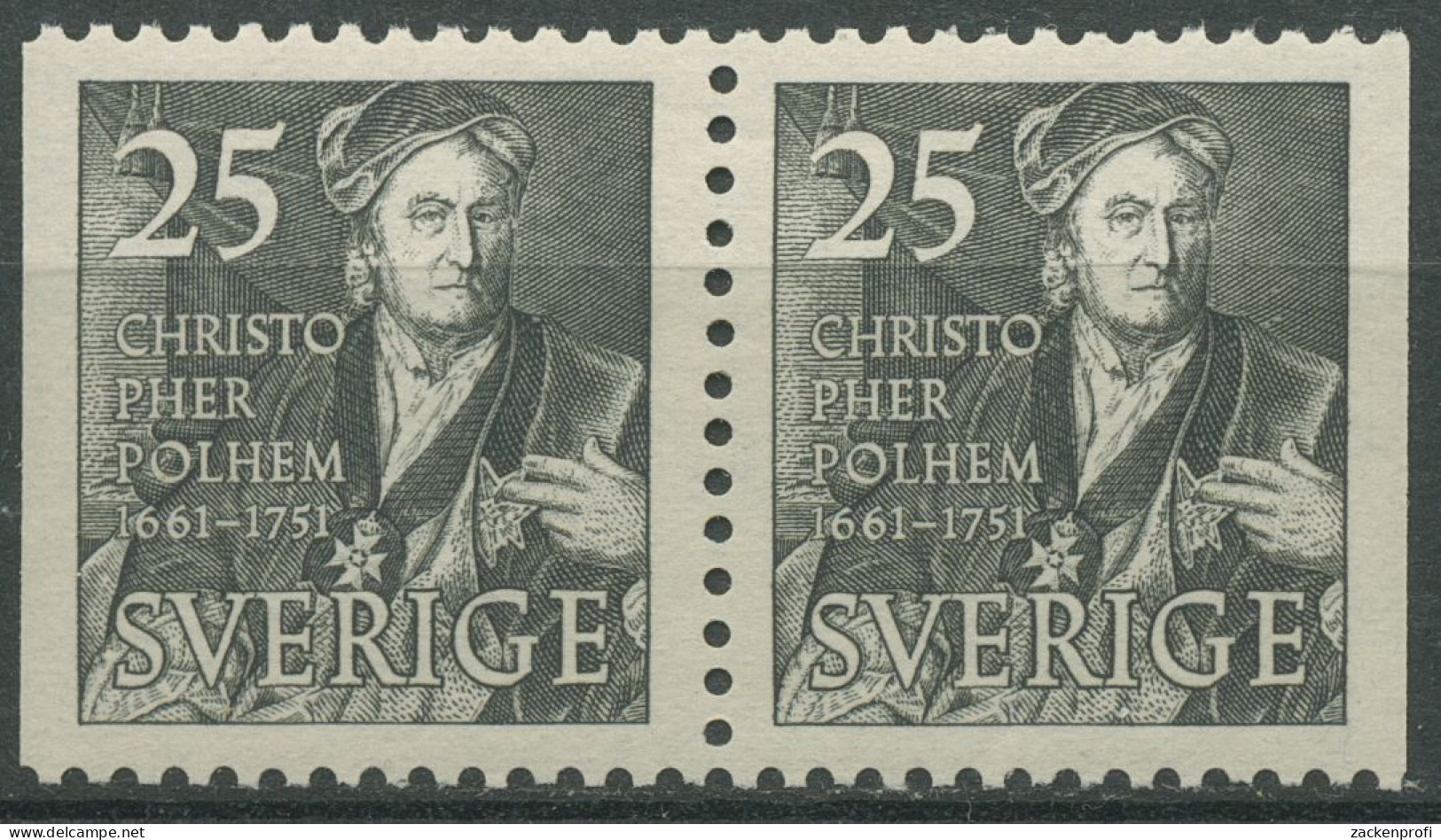 Schweden 1951 Ingenieur Christopher Polhem 363 Dl/Dr Paar Postfrisch - Unused Stamps