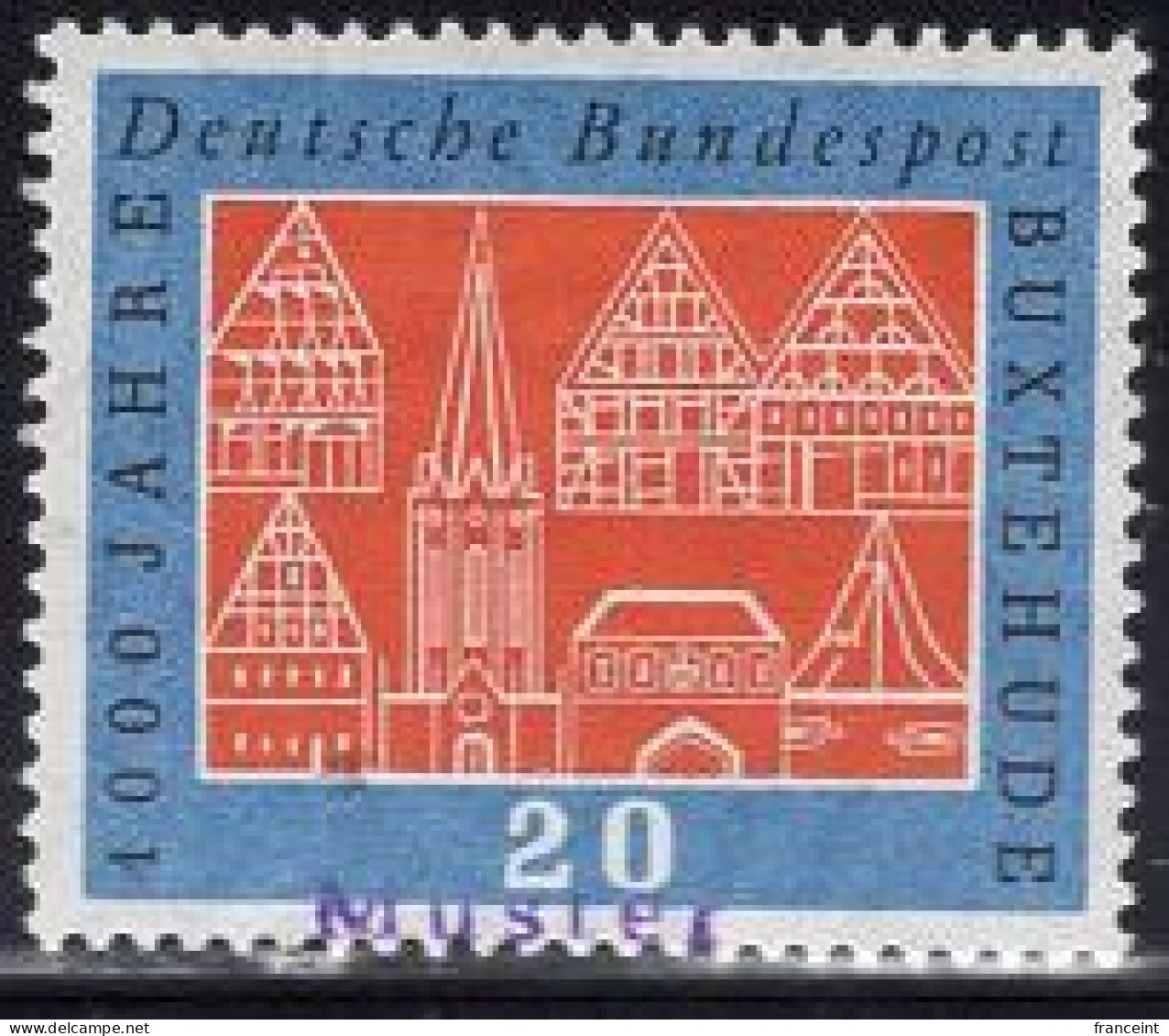 GERMANY(1959) Buxtehude Millennium. MUSTER (specimen) Overprint. Scott No 801. - Autres & Non Classés