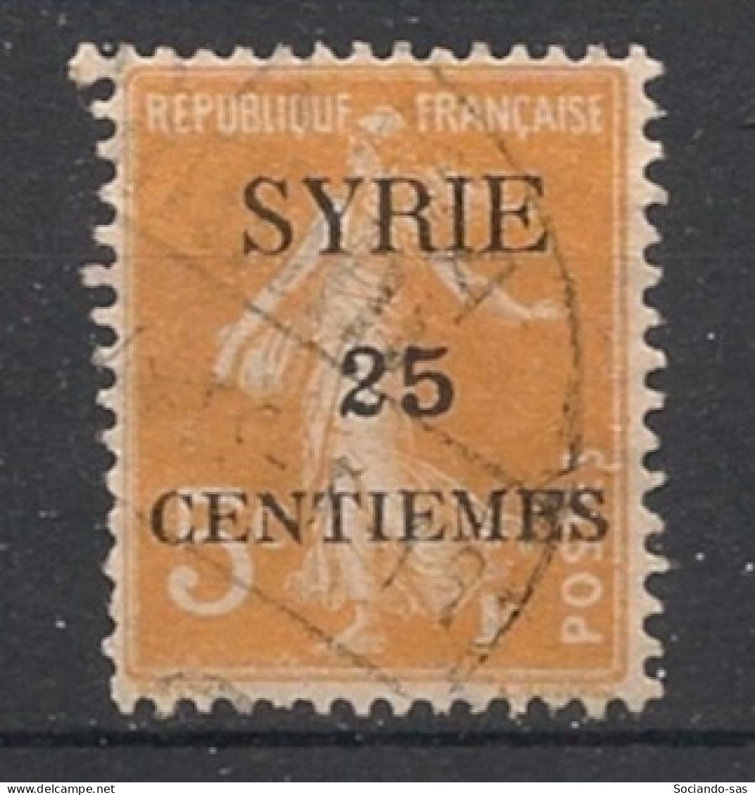 SYRIE - 1924 - N°YT. 106 - Type Semeuse 25c Sur 5c Orange - Oblitéré / Used - Gebraucht