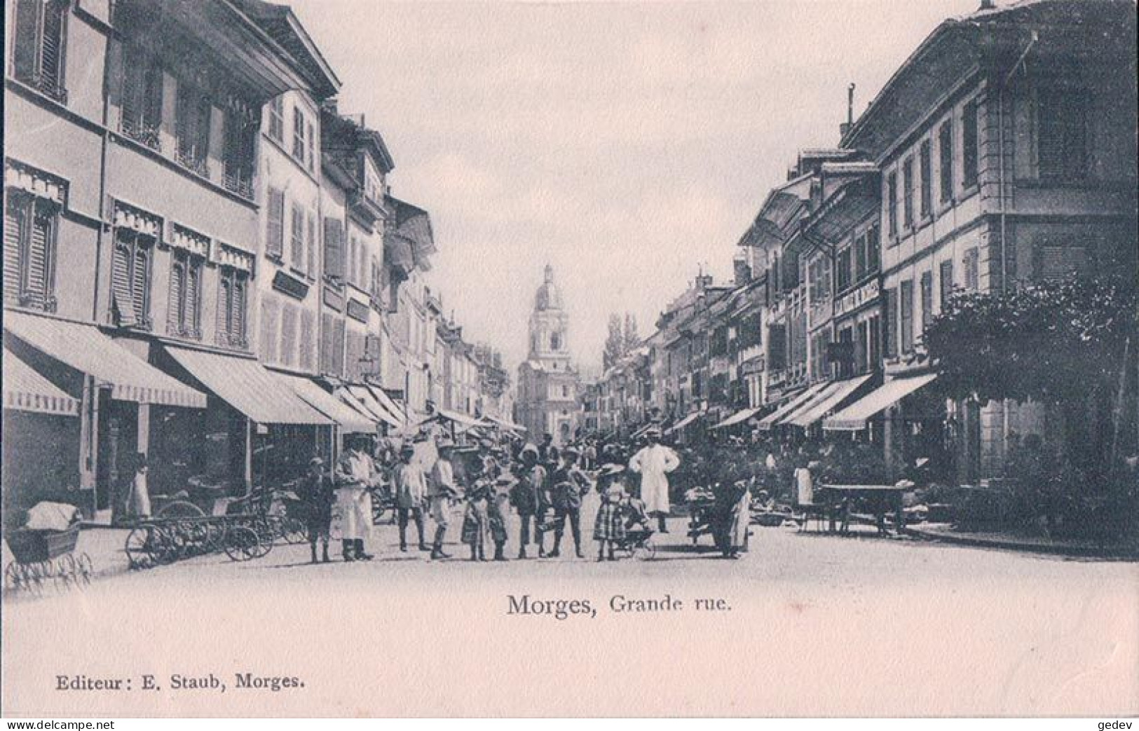 Morges VD, Grand Rue Animée, Le Marché (1119) - Morges