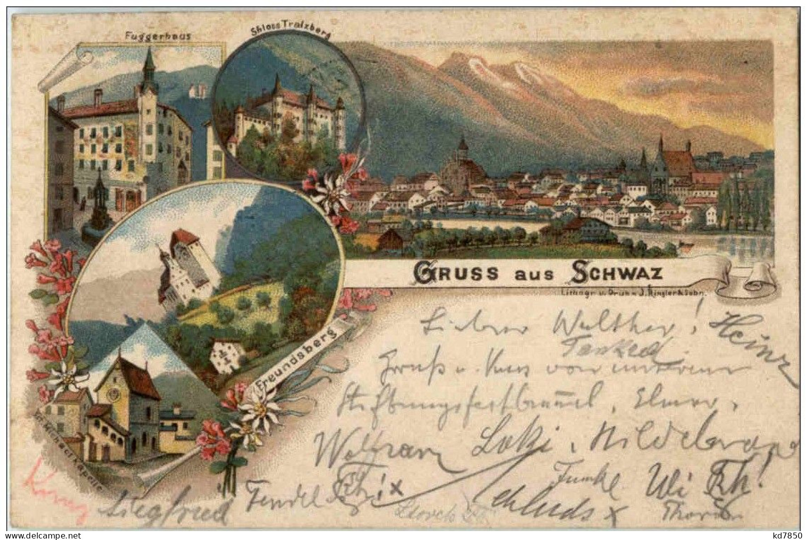 Gruss Aus Schwaz - Litho - Schwaz