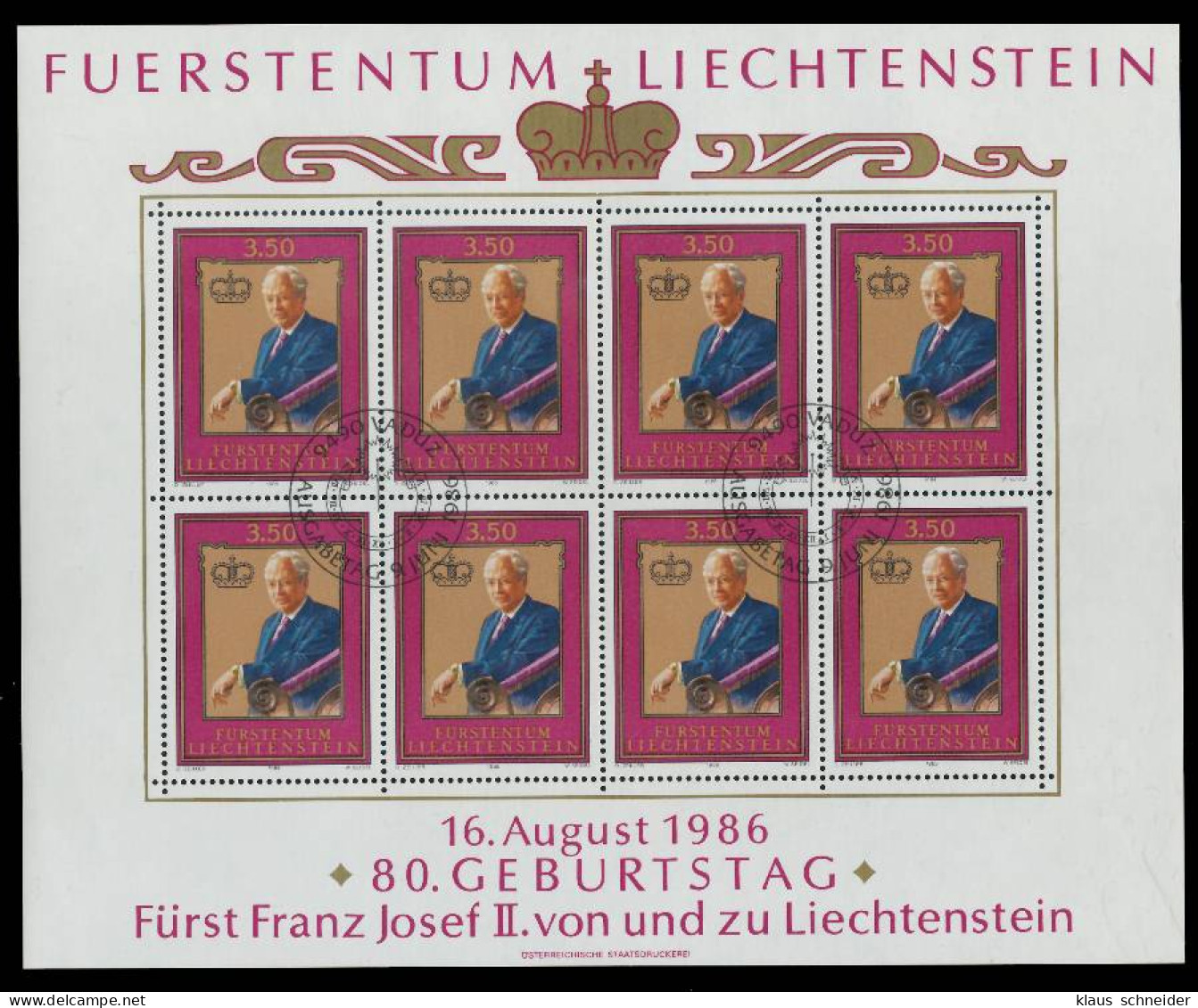 LIECHTENSTEIN 1986 Nr 903KB Gestempelt KLEINBG X7DF7BE - Gebraucht