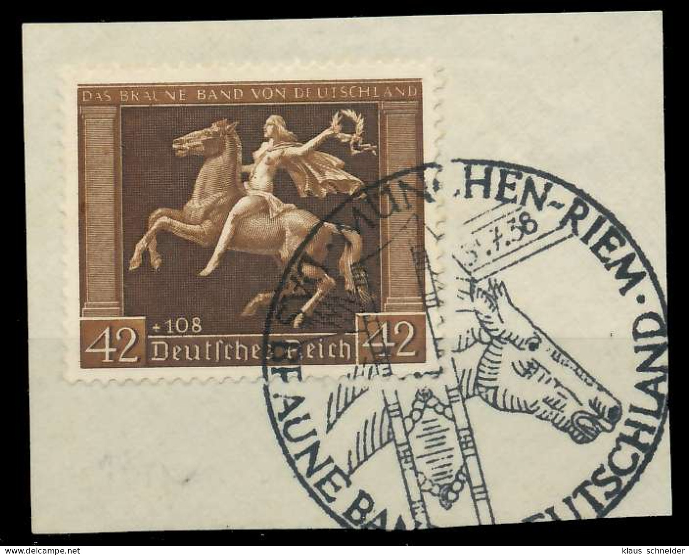 DEUTSCHES REICH 1938 Nr 671y Zentrisch Gestempelt Briefstück X8B018E - Used Stamps