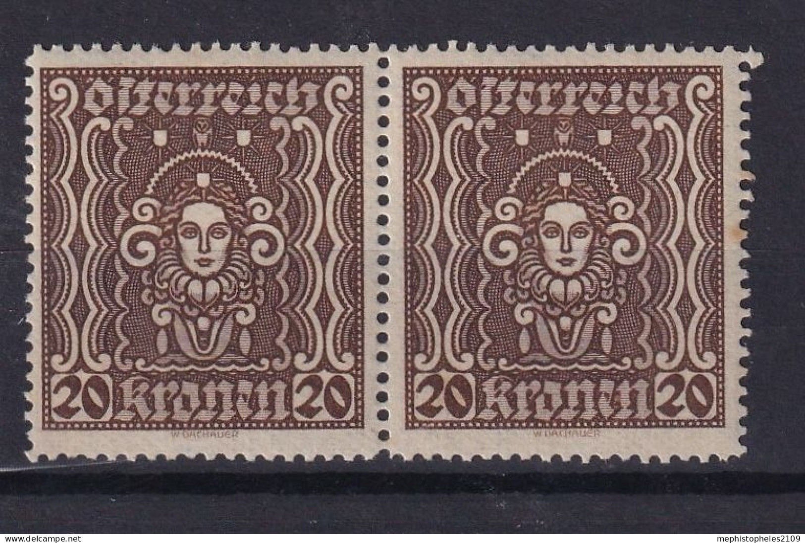 AUSTRIA 1922/24 - MNH - ANK 398 II - Pair! - Unused Stamps