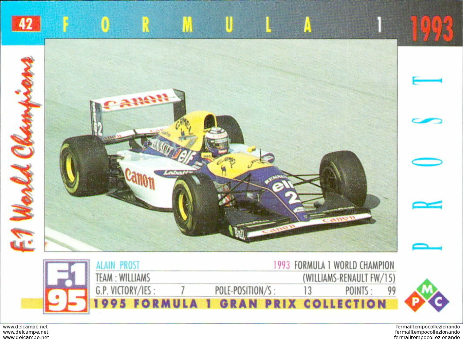 Bh42 1995 Formula 1 Gran Prix Collection Card Prost N 42 - Cataloghi