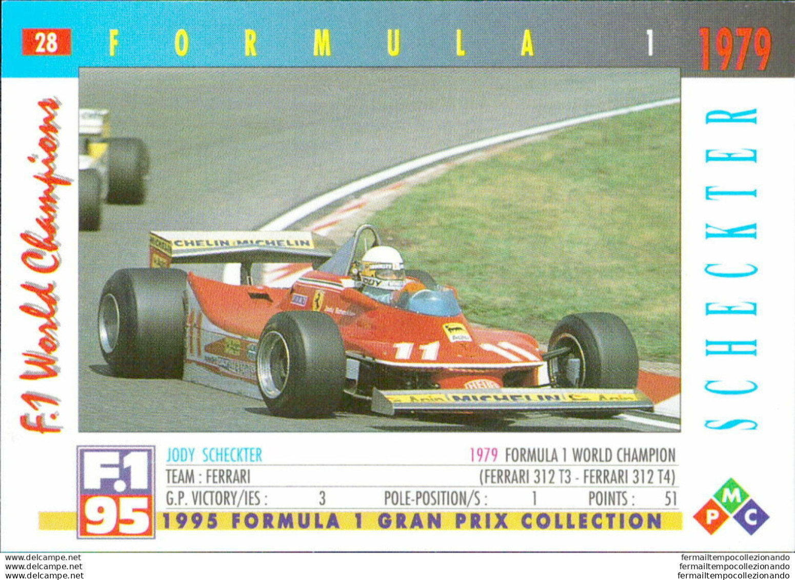 bh28 1995 formula 1 gran prix collection card scheckter n 28