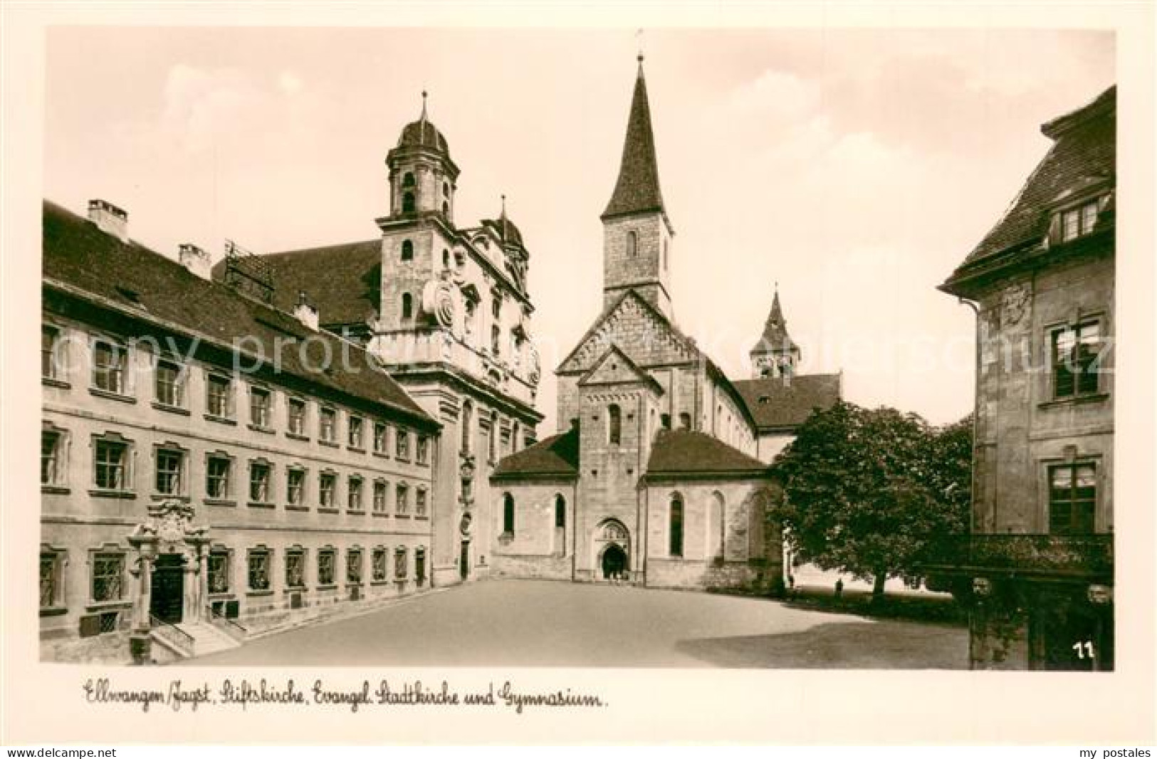 73624784 Ellwangen Jagst Stiftskirche Und Gymnasium Ellwangen Jagst - Ellwangen