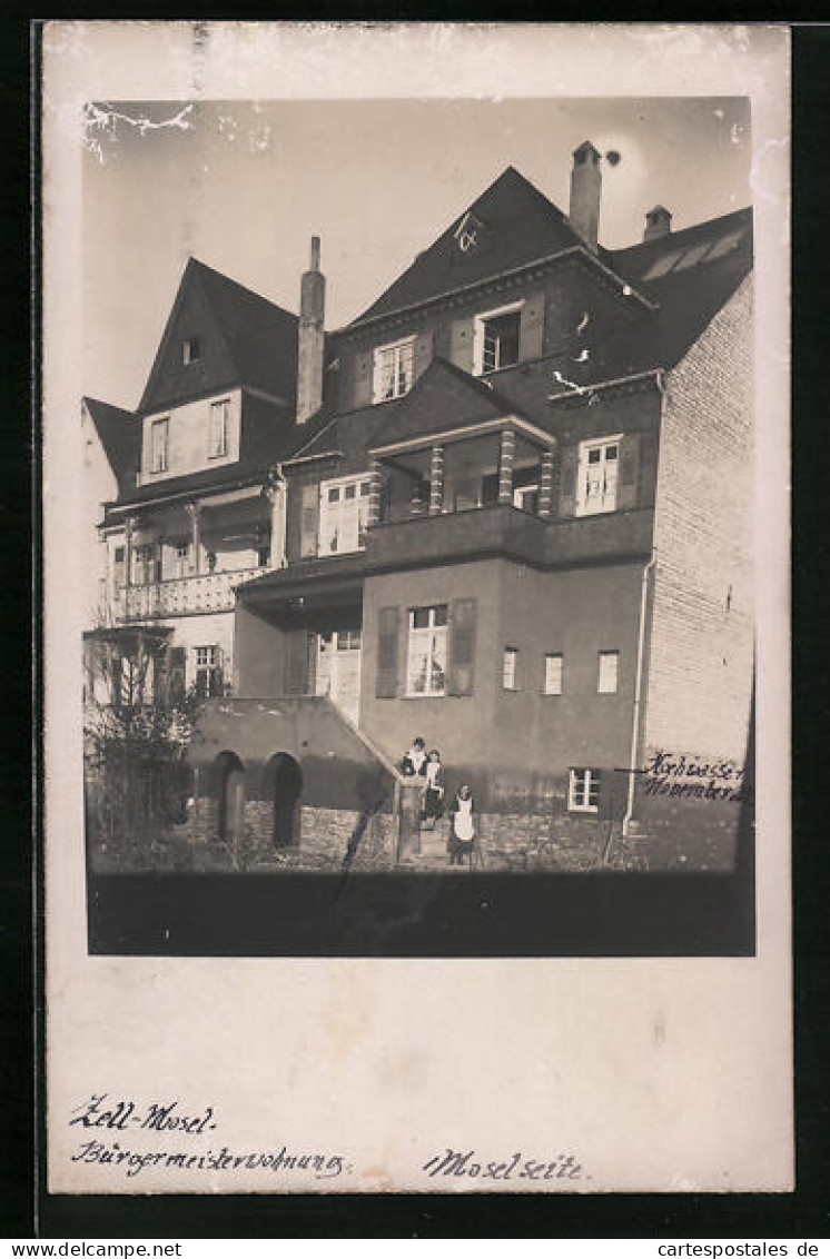 Foto-AK Zell /Mosel, Bürgermeisterwohnung Von Der Moselseite  - Zell