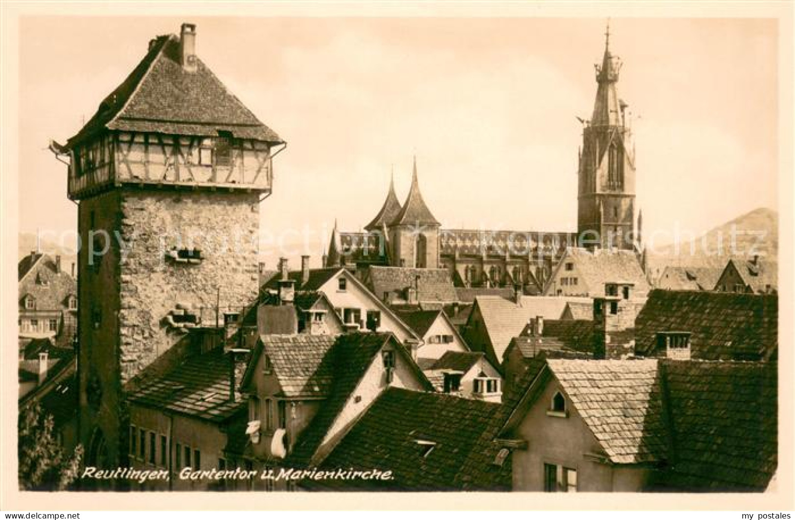 73623230 Reutlingen BW Gartentor Und Marienkirche  - Reutlingen