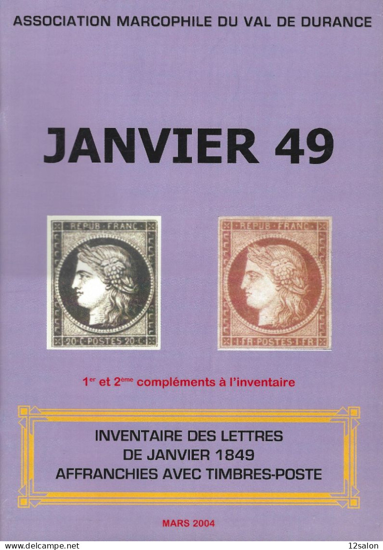 JANVIER 1849 + SUPPLÉMENT - Oblitérations