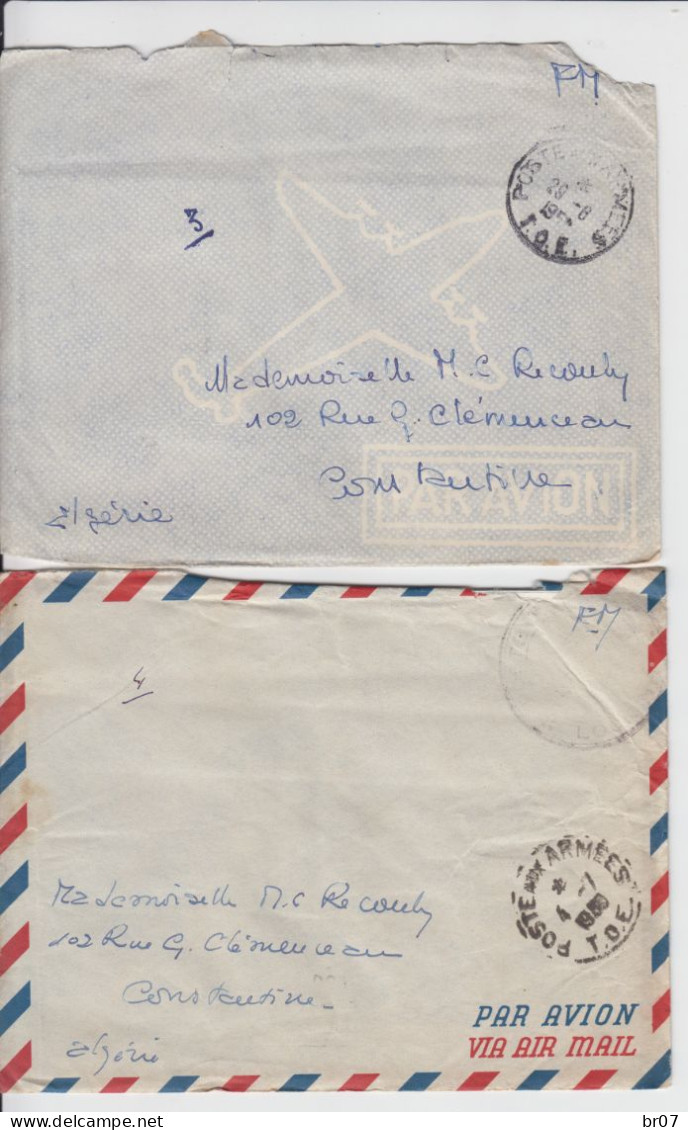 INDOCHINE LAC X 20 1950 POSTE AUX ARMEES T.O.E. (29/06 AU 21/07/1950) => CONSTANTINE ALGERIE  SCANS - Oorlog In Indochina En Vietnam