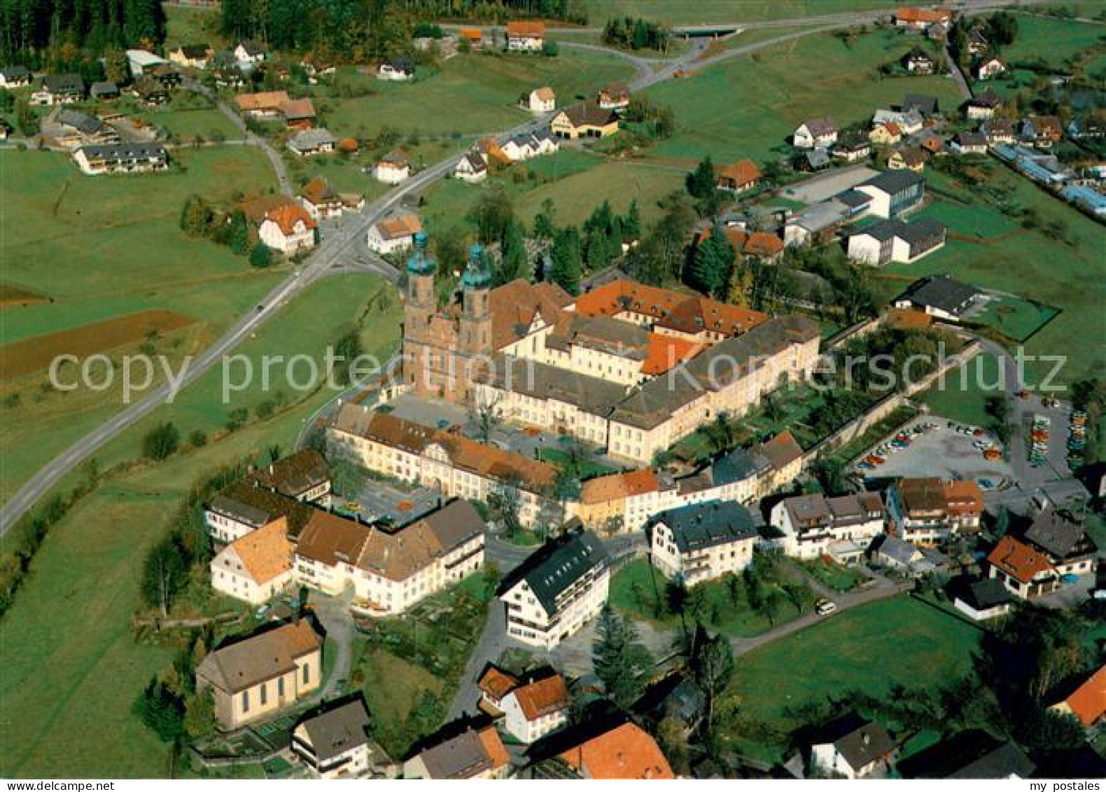 73617179 St Peter Schwarzwald Kirche Kloster Fliegeraufnahme St Peter Schwarzwal - St. Peter