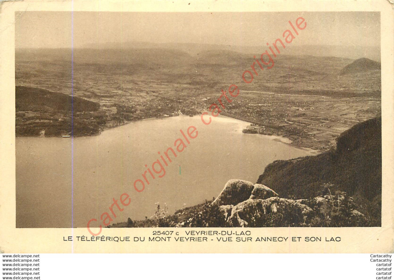 74. VEYRIER DU LAC . TELEFERIQUE DU MONT VEYRIER . VUE SUE ANNECY ET SON LAC . - Veyrier